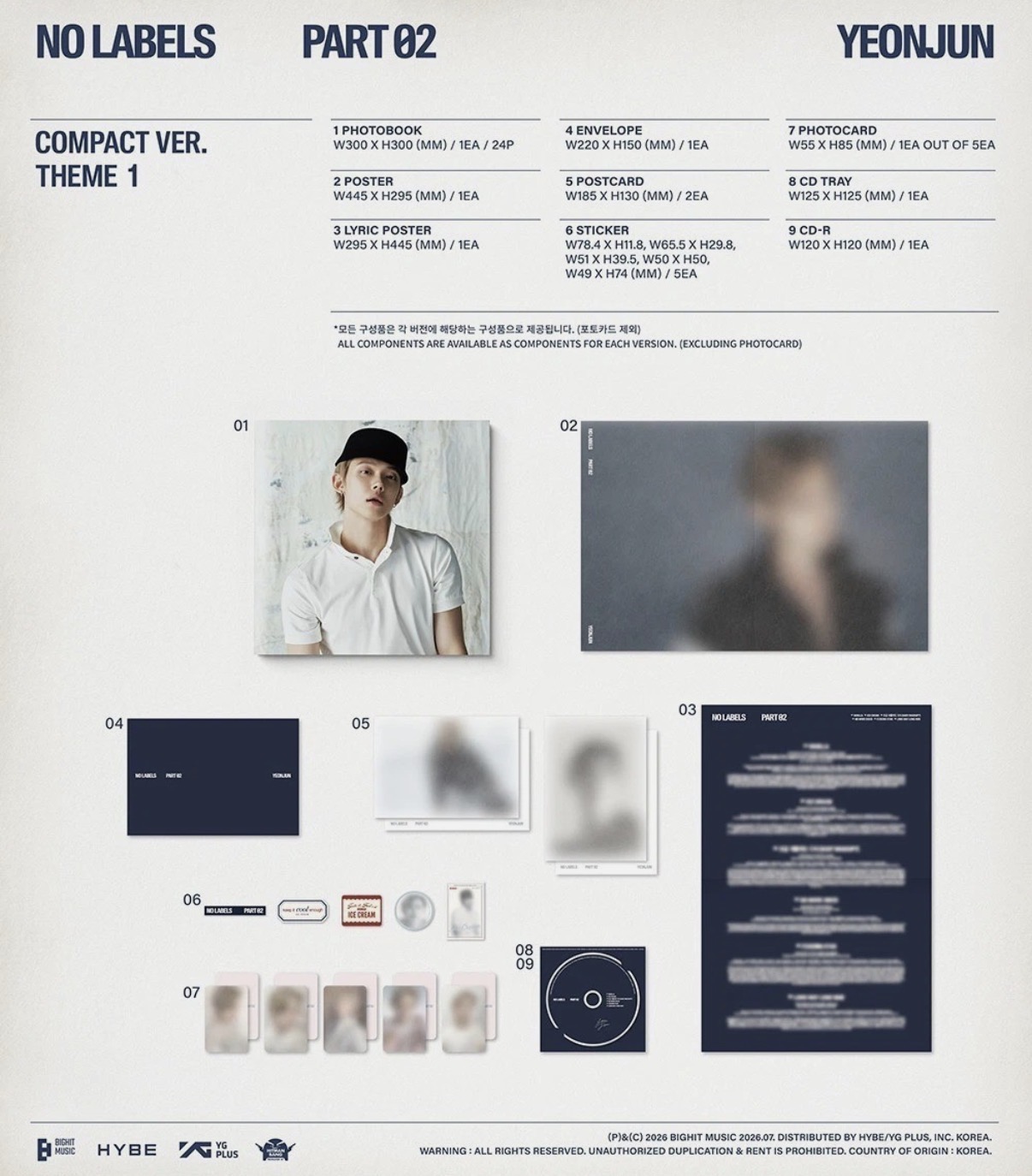 YEONJUN „NO LABELS” Album COMPACT VER. - obrazek 2